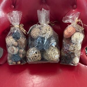 Rustic Decorative Sphere Set - Brown, Tan, Black